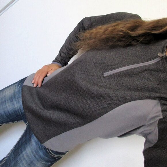 NIKE Top Size Large Gray Dri Fit Pullover 1/4 Zip - Picture 2 of 10